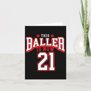 21st Birthday Bysketbyll Lover 21 Years Old Bday Card