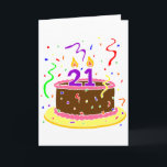 21st Birthday Cake Card<br><div class="desc">21st Birthday Cake</div>