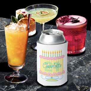 21st Birthday Cake Custom Name Can Cooler