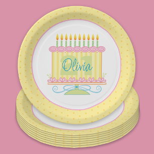 21st Birthday Cake Custom Name Paper Plate