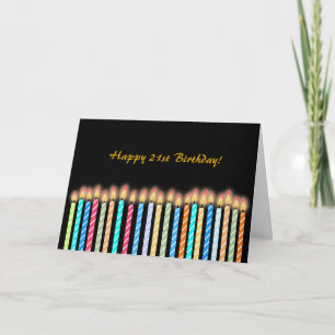 21st Birthday Candles Card Customise