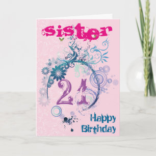 21st Birthday Card for Sister