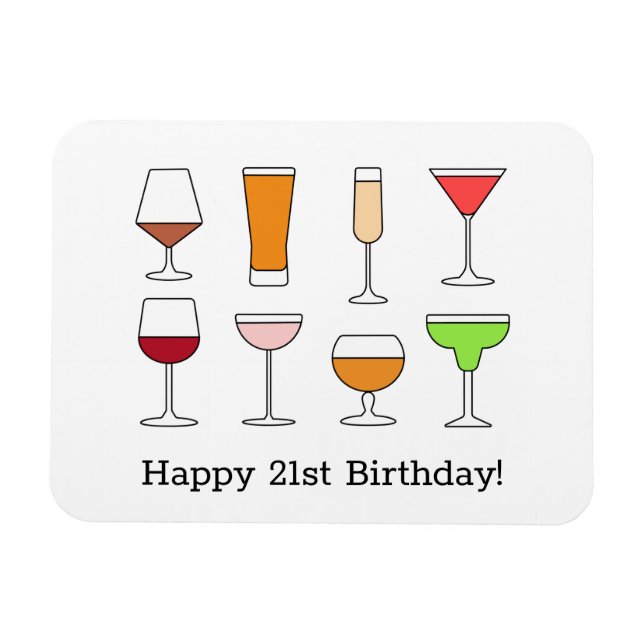 21st Birthday Card Magnet (Horizontal)