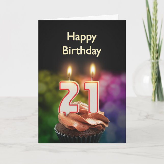 21st Birthday card with Candles (Front)