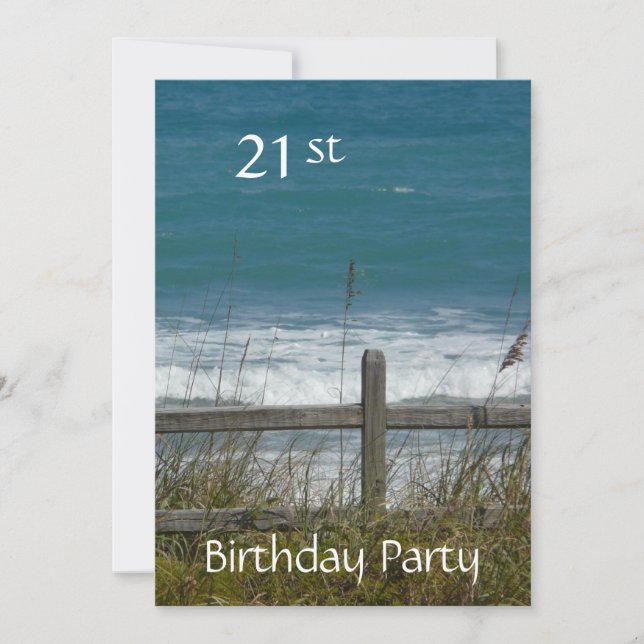 21st Birthday Celebration-Ocean Invitation (Front)