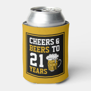 21st Birthday Cheers & Beers to 21 Years Can Cooler