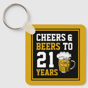 21st Birthday Cheers & Beers to 21 Years Key Ring