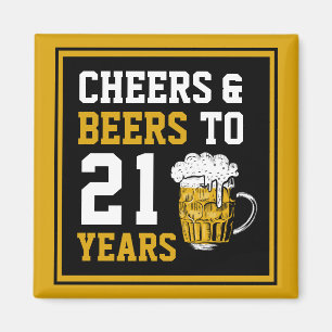 21st Birthday Cheers & Beers to 21 Years Magnet