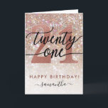 21st Birthday Chic Glitter Ombre Card<br><div class="desc">Modern chic girly birthday card for 21st birthday. Design featuring champagne sparkly glitter texture,  rose gold 21 and calligraphy script twenty one.  Personalize with a name and your message.</div>