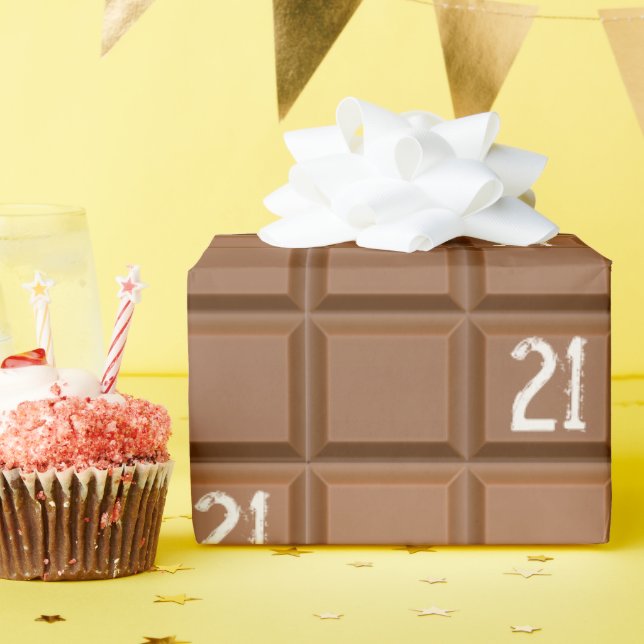 21st Birthday Chocolate Candy Bar  Wrapping Paper (Birthday Party)