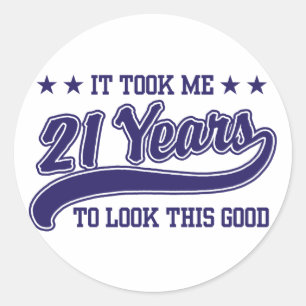 21st Birthday Classic Round Sticker