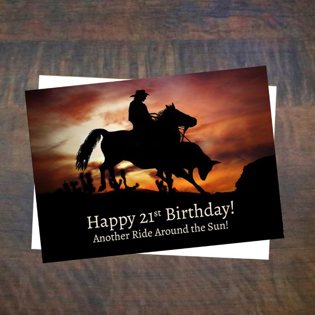21st Birthday Country Western Rodeo Cowboy Card (Creator Uploaded)