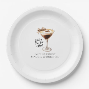 21st Birthday Custom Paper Plate Espresso Martini