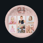 21st birthday custom photo rose gold glitter pink paper plate<br><div class="desc">For a 21st birthday party, celebrating her life with a collage of 6 of your own photos. Personalise and add a name, age 21 and a date. Date of birth or the date of the party. Dark rose gold and black coloured letters. A trendy rose gold coloured background decorated with...</div>
