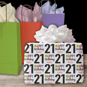 21st Birthday Customisable Name Birthday Wrapping Paper