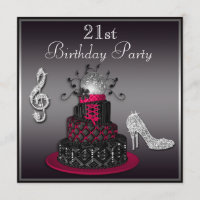21st Birthday Disco Diva Cake and Heels Hot Pink
