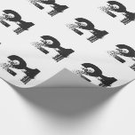 21st birthday for anyone, black on white. wrapping paper<br><div class="desc">Cool numbers in black are featured on this 21st birthday greeting for any kid.</div>