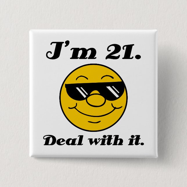 21st Birthday Gag Gift 15 Cm Square Badge (Front)