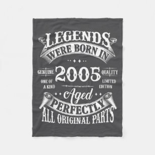21st Birthday Gift Legend Born In 2005 21 For Year Fleece Blanket