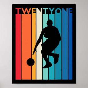 21st Birthday Gift Vintage Sketll Shirt For 21 Yea Poster