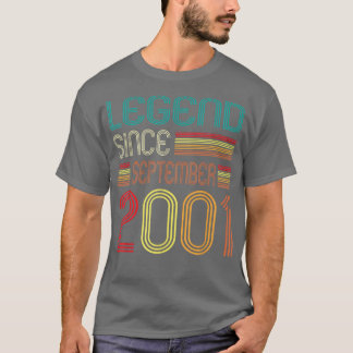 21st Birthday Gifts Legend Since September 2001 21 T-Shirt