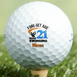 21st Birthday Golf Balls 21 Years Funny Gift Blue