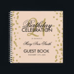 21st Birthday Guestbook Gold Blush Pink Confetti Notebook<br><div class="desc">An elegant 21st Birthday Party Guest Book template with Gold Glitter Confetti on Blush Pink design and easy to customise text.</div>