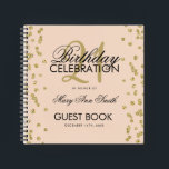 21st Birthday Guestbook Gold Blush Pink Confetti Notebook<br><div class="desc">An elegant 21st Birthday Party Guest Book template with Gold Glitter Confetti on Blush Pink design and easy to customise text.</div>