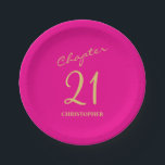 21st Birthday Hot Pink Gold Chapter 21<br><div class="desc">Make your loved one's 21st birthday celebration elegant and memorable with our stunning Hot Pink & Gold paper plates from Zazzle. Discover how these customisable paper plates can elevate your event and create unforgettable moments in our exclusive article.</div>