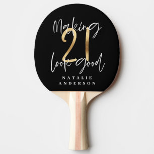 21st birthday initials personalised favour gift ping pong paddle