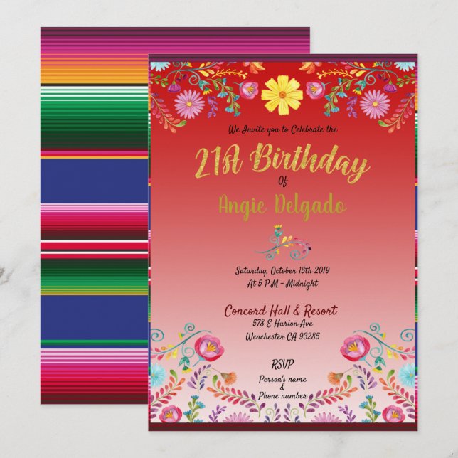 21st birthday invitation (Front/Back)