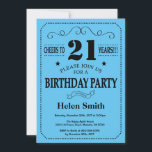 21st Birthday Invitation Black and Blue<br><div class="desc">21st Birthday Invitation Black and Blue Typography. Black and Blue Background. Adult Birthday. Male Men or Women Birthday. Kids Boy or Girl Lady Teen Teenage Bday Invite. 13th 15th 16th 18th 20th 21st 30th 40th 50th 60th 70th 80th 90th 100th. Any Age. For further customisation, please click the "Customise it"...</div>