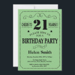 21st Birthday Invitation Black and Green<br><div class="desc">21st Birthday Invitation Black and Green Typography. Black and Green Background. Adult Birthday. Male Men or Women Birthday. Kids Boy or Girl Lady Teen Teenage Bday Invite. 13th 15th 16th 18th 20th 21st 30th 40th 50th 60th 70th 80th 90th 100th. Any Age. For further customisation, please click the "Customise it"...</div>