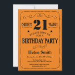 21st Birthday Invitation Black and Orange<br><div class="desc">21st Birthday Invitation Black and Orange Typography. Black and Orange Lilac Lavender Violet Background. Adult Birthday. Male Men or Women Birthday. Kids Boy or Girl Lady Teen Teenage Bday Invite. 13th 15th 16th 18th 20th 21st 30th 40th 50th 60th 70th 80th 90th 100th. Any Age. For further customisation, please click...</div>