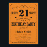 21st Birthday Invitation Black and Orange<br><div class="desc">21st Birthday Invitation Black and Orange Typography. Black and Orange Lilac Lavender Violet Background. Adult Birthday. Male Men or Women Birthday. Kids Boy or Girl Lady Teen Teenage Bday Invite. 13th 15th 16th 18th 20th 21st 30th 40th 50th 60th 70th 80th 90th 100th. Any Age. For further customisation, please click...</div>