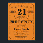21st Birthday Invitation Black and Orange<br><div class="desc">21st Birthday Invitation Black and Orange Typography. Black and Orange Lilac Lavender Violet Background. Adult Birthday. Male Men or Women Birthday. Kids Boy or Girl Lady Teen Teenage Bday Invite. 13th 15th 16th 18th 20th 21st 30th 40th 50th 60th 70th 80th 90th 100th. Any Age. For further customisation, please click...</div>