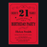 21st Birthday Invitation Black and Red<br><div class="desc">21st Birthday Invitation Black and Red Typography. Black and Red Background. Adult Birthday. Male Men or Women Birthday. Kids Boy or Girl Lady Teen Teenage Bday Invite. 13th 15th 16th 18th 20th 21st 30th 40th 50th 60th 70th 80th 90th 100th. Any Age. For further customisation, please click the "Customise it"...</div>