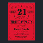 21st Birthday Invitation Black and Red<br><div class="desc">21st Birthday Invitation Black and Red Typography. Black and Red Background. Adult Birthday. Male Men or Women Birthday. Kids Boy or Girl Lady Teen Teenage Bday Invite. 13th 15th 16th 18th 20th 21st 30th 40th 50th 60th 70th 80th 90th 100th. Any Age. For further customisation, please click the "Customise it"...</div>