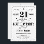 21st Birthday Invitation Black and White<br><div class="desc">21st Birthday Invitation Black and White Typography. Black and White Background. Adult Birthday. Male Men or Women Birthday. Kids Boy or Girl Lady Teen Teenage Bday Invite. 13th 15th 16th 18th 20th 21st 30th 40th 50th 60th 70th 80th 90th 100th. Any Age. For further customisation, please click the "Customise it"...</div>