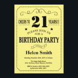 21st Birthday Invitation Black and Yellow<br><div class="desc">21st Birthday Invitation Black and Yellow Typography. Black and Yellow Background. Adult Birthday. Male Men or Women Birthday. Kids Boy or Girl Lady Teen Teenage Bday Invite. 13th 15th 16th 18th 20th 21st 30th 40th 50th 60th 70th 80th 90th 100th. Any Age. For further customisation, please click the "Customise it"...</div>