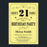 21st Birthday Invitation Black and Yellow<br><div class="desc">21st Birthday Invitation Black and Yellow Typography. Black and Yellow Background. Adult Birthday. Male Men or Women Birthday. Kids Boy or Girl Lady Teen Teenage Bday Invite. 13th 15th 16th 18th 20th 21st 30th 40th 50th 60th 70th 80th 90th 100th. Any Age. For further customisation, please click the "Customise it"...</div>