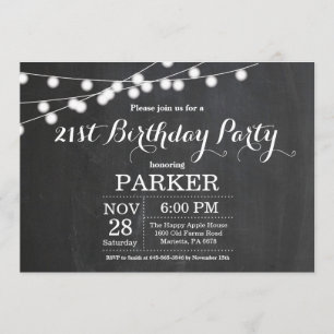 21st Birthday Invitation Chalkboard
