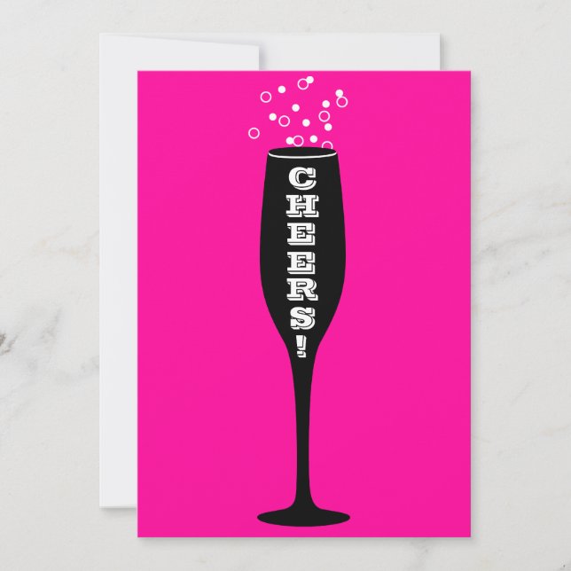 21st Birthday Invitation - Champagne Cheers! (Front)