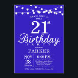 21st Birthday Invitation Navy Blue<br><div class="desc">21st Birthday Invitation with String Lights. Navy Blue Background. 13th 15th 16th 18th 20th 21st 30th 40th 50th 60th 70th 80th 90th 100th,  Any age. For further customisation,  please click the "Customise it" button and use our design tool to modify this template.</div>