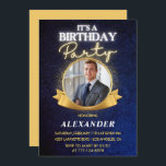 21st birthday invitations Men Badge Photo Gold<br><div class="desc">21st birthday invitations Men Badge Photo Gold</div>