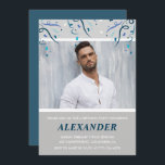 21st birthday invitations Men Confetti Photo Blue<br><div class="desc">21st birthday invitations Men Confetti Photo Blue</div>