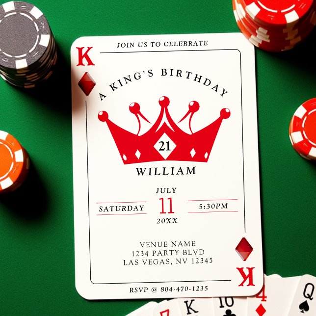 21st Birthday King of Diamonds Casino Poker Card (21st Birthday King of Diamonds Casino Poker Card Invitation
)