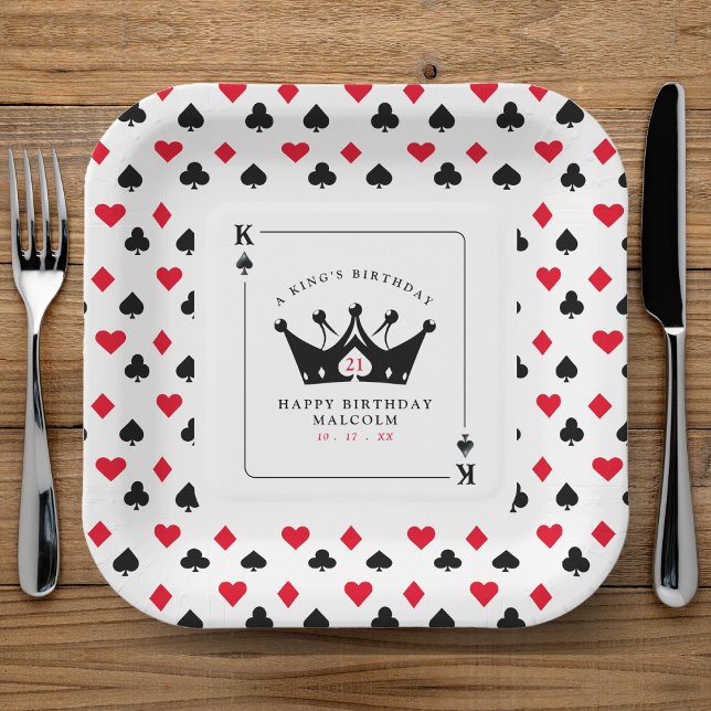 21st Birthday King of Spades Casino Pattern Paper Plate (21st Birthday King of Spades Casino Pattern Paper Plates
)