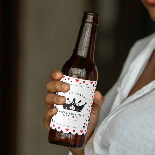 21st Birthday King of Spades Casino Poker Card Beer Bottle Label (21st Birthday King of Spades Casino Poker Card Beer Bottle Label
)