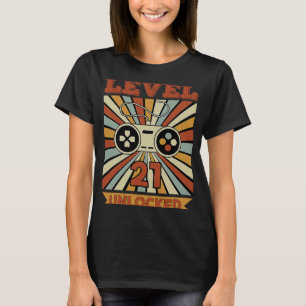 21st Birthday Level 21 Unlocked Retro Cassette Tap T-Shirt
